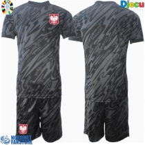 Poljska Golmanski Gostujuci Dres za djecu EP 2024 Kratak Rukav (+ Kratke hlače)